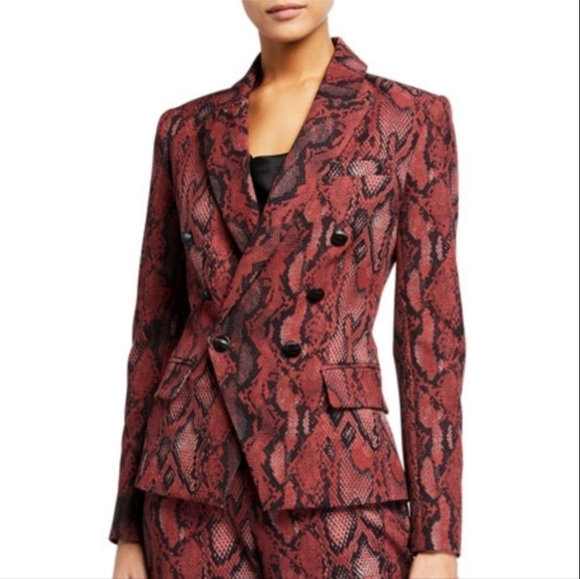L'agence 2 Kenzie Python Print Blazer Jacket